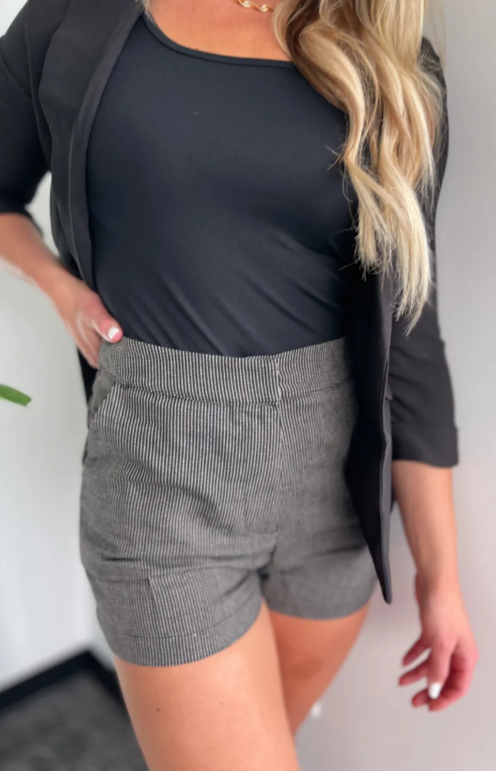 Arielle Black Pattern Shorts