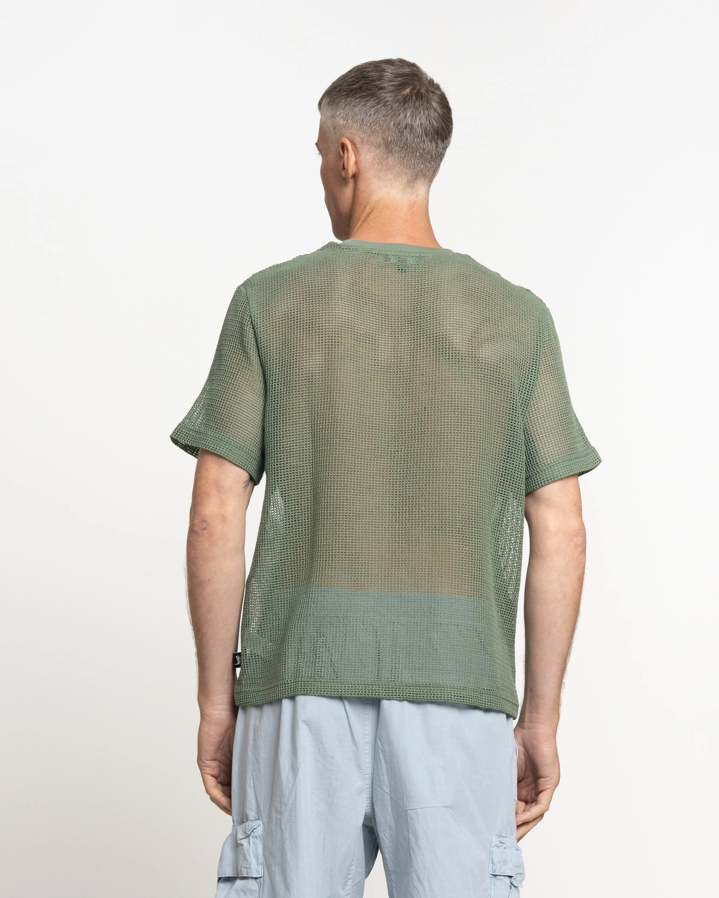 Cotton Mesh Crew in Green