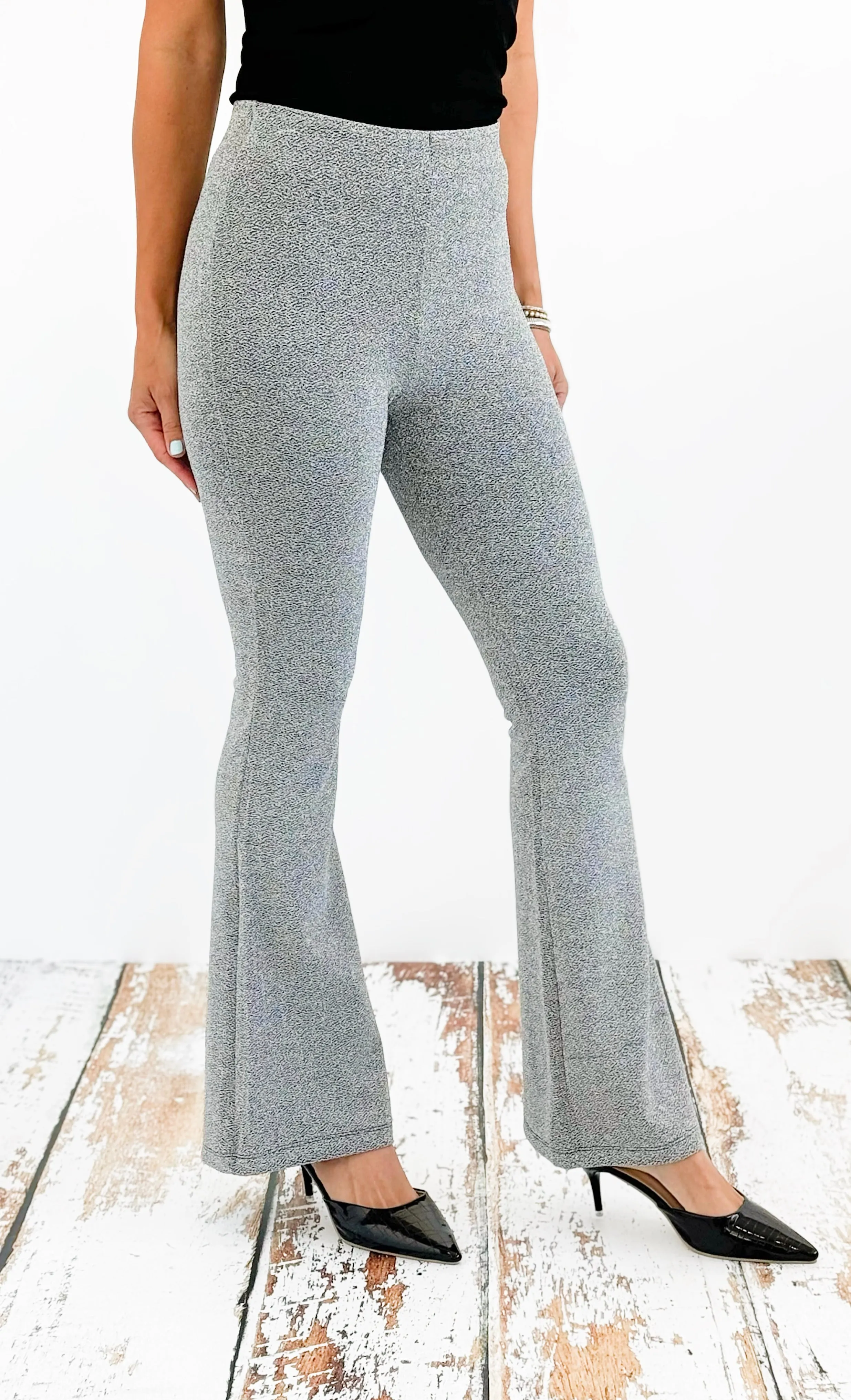 Glam Flared Pants - Silver