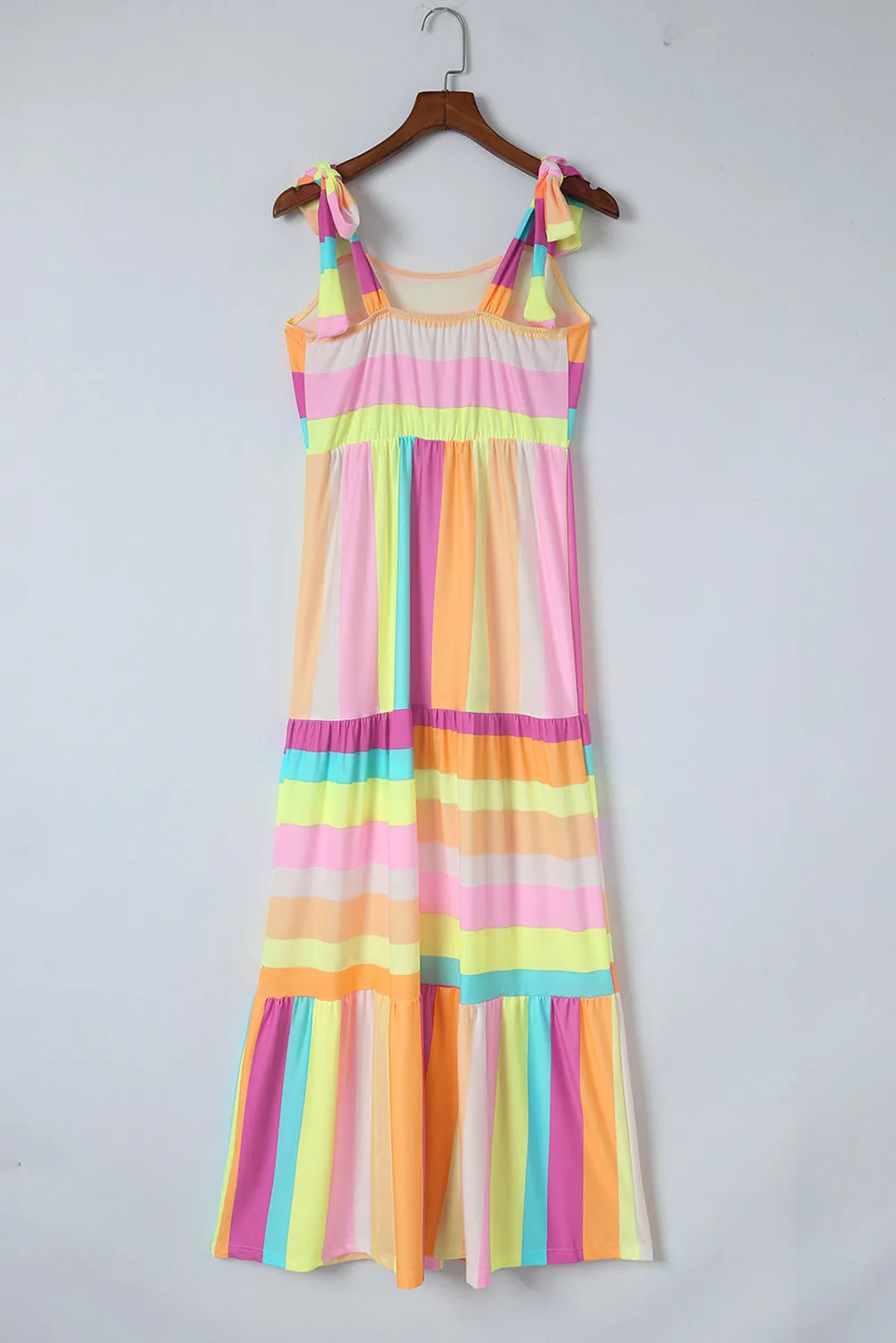 Multicolor Striped Sleeveless Maxi Dress