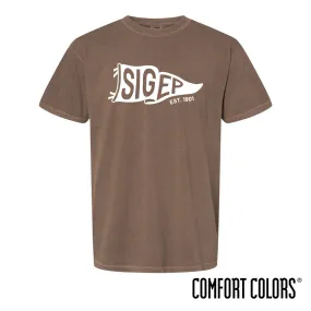 New! SigEp Comfort Colors Brown Pennant Short Sleeve Tee