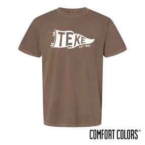 New! TKE Comfort Colors Brown Pennant Short Sleeve Tee