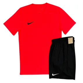 Nike Dri-Fit Tshirt / Shorts Set - Red Crimson / Black