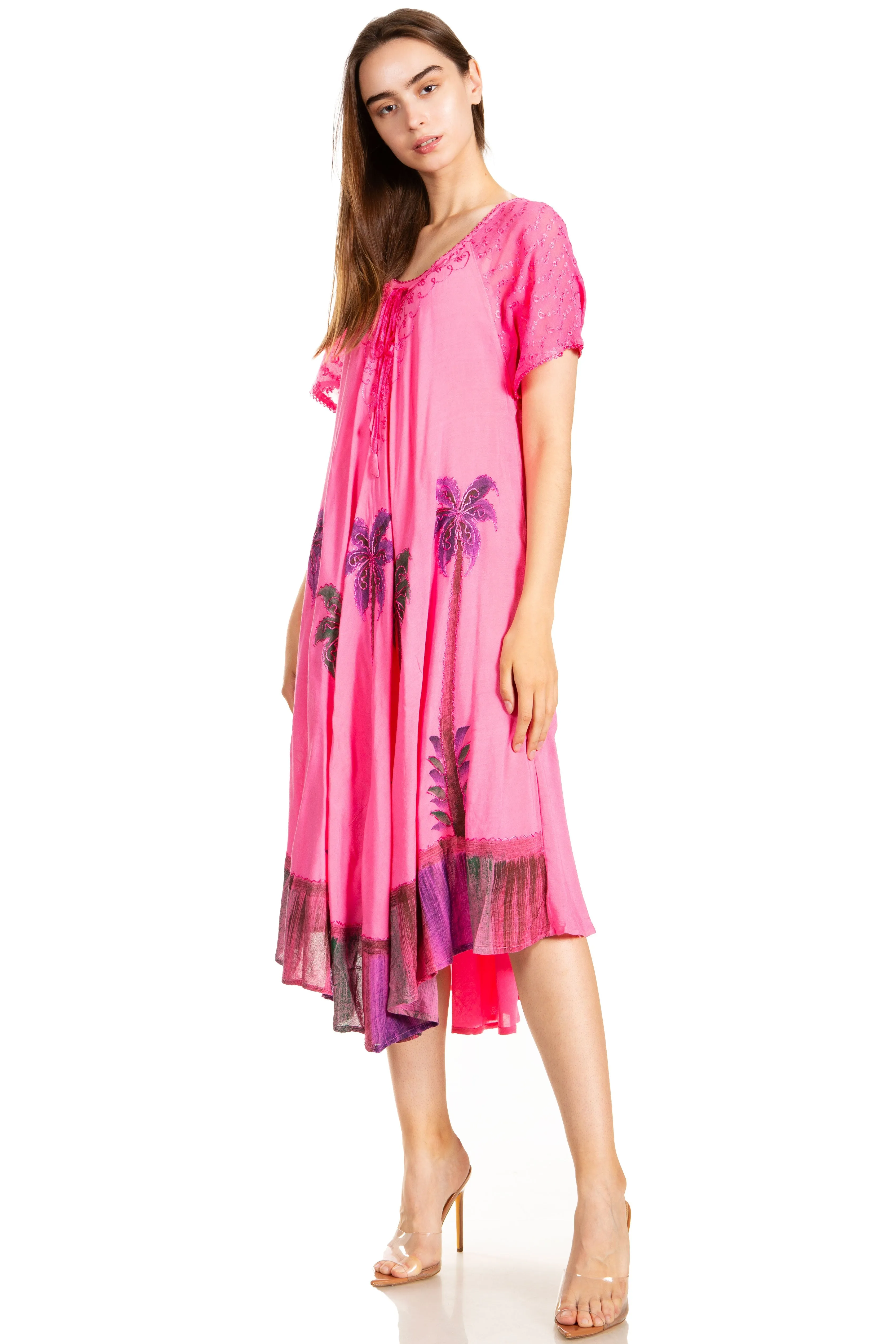 Sakkas Kai Palm Tree Caftan Tank Dress / Cover Up